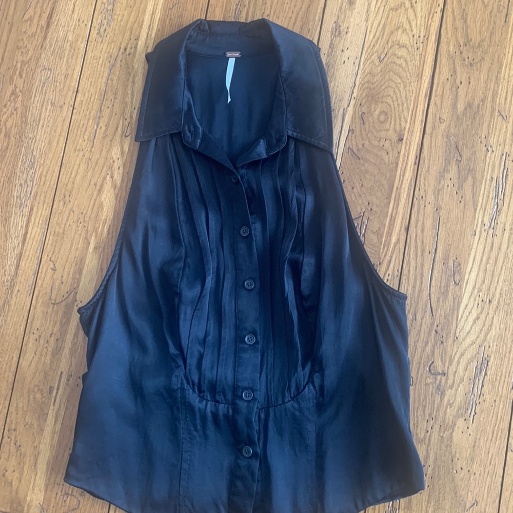 Free People satin tuxedo tank